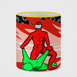 Кружка 3D MASTER AMONG US, цвет: 3D-желтый кант — фото 2