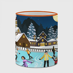 Кружка 3D Рождественский каток, цвет: 3D-оранжевый кант — фото 2