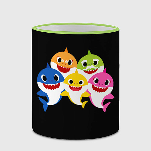 Кружка цветная Baby Shark / 3D-Светло-зеленый кант – фото 2