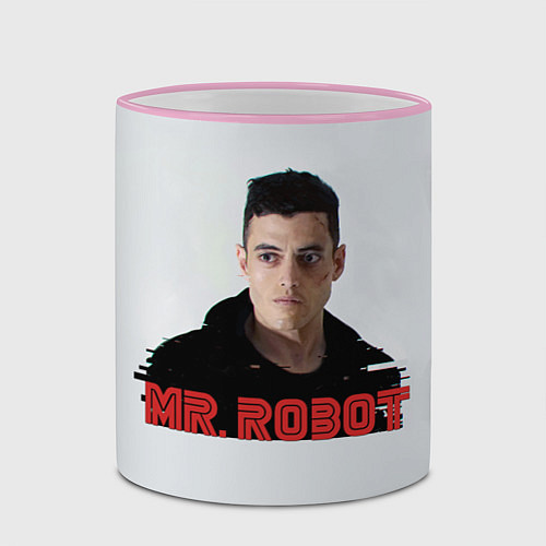 Кружка цветная Mr Robot / 3D-Розовый кант – фото 2