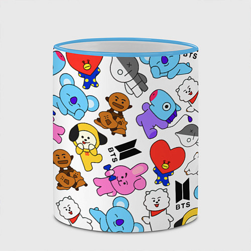 Кружка цветная BTS BT21 / 3D-Небесно-голубой кант – фото 2