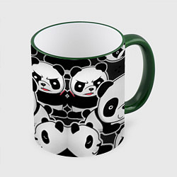 Кружка 3D Смешные панды, цвет: 3D-зеленый кант