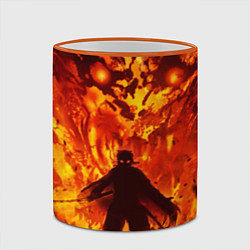 Кружка 3D Клинок, рассекающий демонов, цвет: 3D-оранжевый кант — фото 2