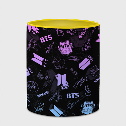 Кружка цветная BTS / 3D-Белый + желтый – фото 2