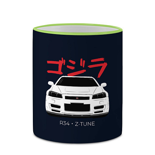 Кружка цветная Skyline R34 Z-Tune / 3D-Светло-зеленый кант – фото 2