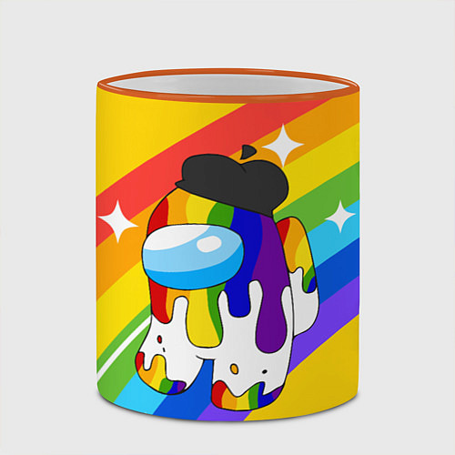 Кружка цветная AMONG US - Радужный / 3D-Оранжевый кант – фото 2