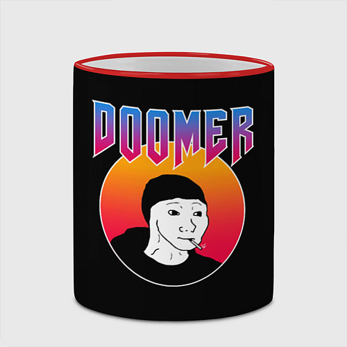 Кружка цветная Doomer / 3D-Красный кант – фото 2