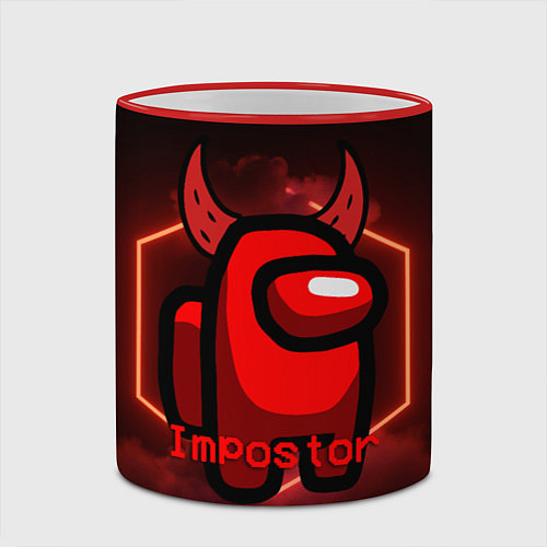 Кружка цветная AMONG US IMPOSTOR / 3D-Красный кант – фото 2
