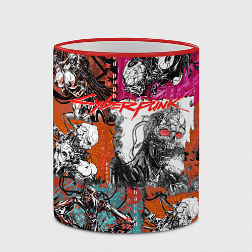 Кружка цветная Cyberpunk 2077 / 3D-Красный кант – фото 2