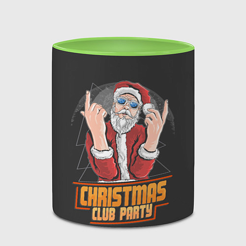 Кружка цветная Christmas Club Party / 3D-Белый + светло-зеленый – фото 2