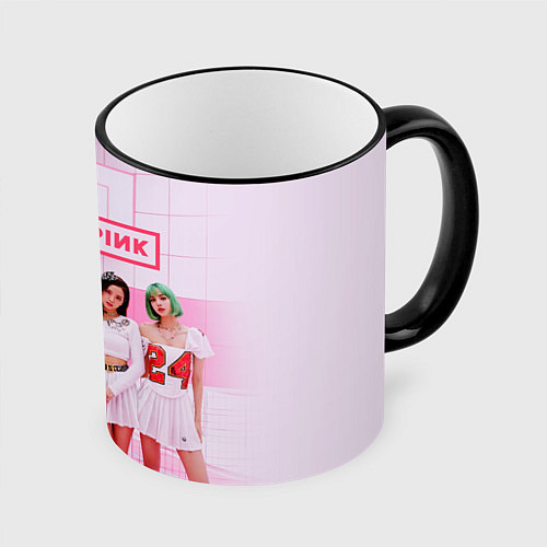 Кружка цветная BLACKPINK / 3D-Черный кант – фото 1