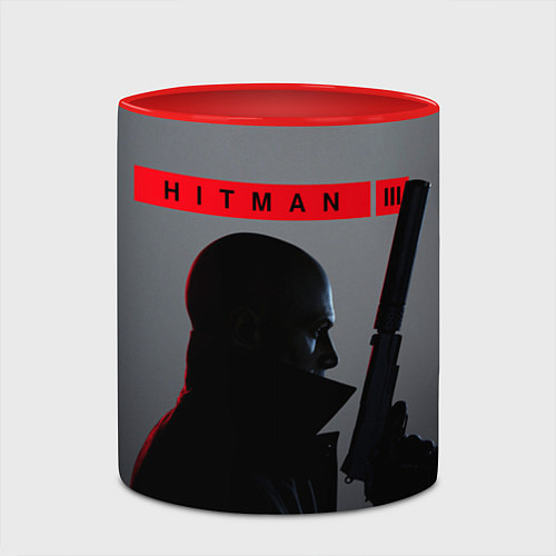Кружка цветная Hitman III / 3D-Белый + красный – фото 2