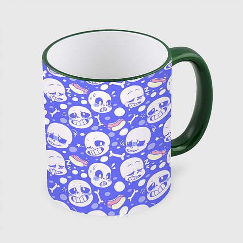 Кружка цветная Undertale / 3D-Зеленый кант – фото 1