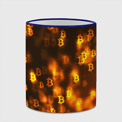 Кружка цветная BITCOIN KRYPTONATE / 3D-Синий кант – фото 2