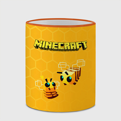 Кружка цветная Minecraft / 3D-Оранжевый кант – фото 2