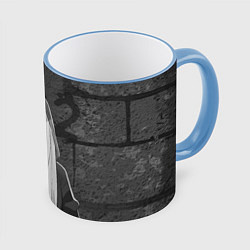 Кружка 3D Zero Two, цвет: 3D-небесно-голубой кант