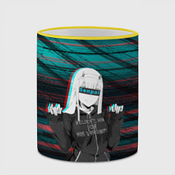 Кружка 3D Zero Two Senpai, цвет: 3D-желтый кант — фото 2