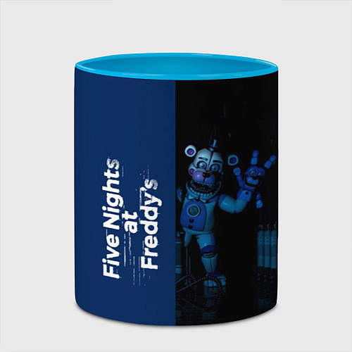 Кружка цветная Five Nights At Freddy / 3D-Белый + небесно-голубой – фото 2
