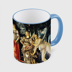 Кружка 3D Весна боттичелли, цвет: 3D-небесно-голубой кант