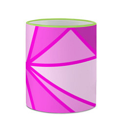 Кружка 3D Осколки розового стекла, цвет: 3D-светло-зеленый кант — фото 2