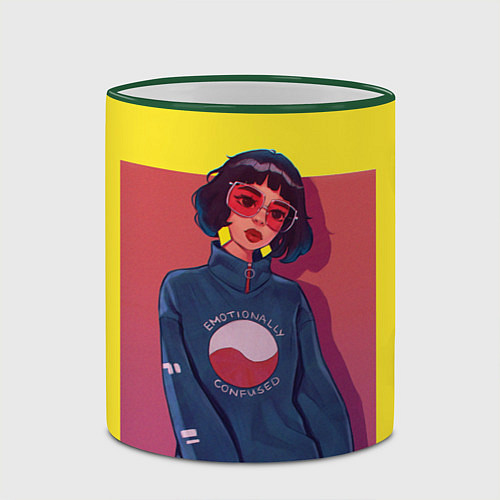 Кружка цветная K-pop / 3D-Зеленый кант – фото 2