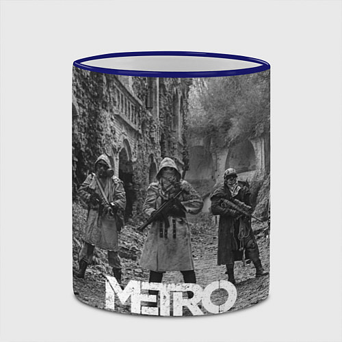 Кружка цветная Metro Exodus / 3D-Синий кант – фото 2