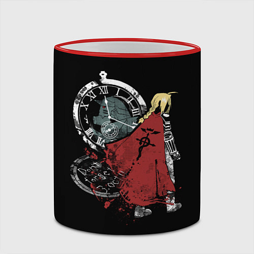 Кружка цветная Стальной Алхимик / 3D-Красный кант – фото 2