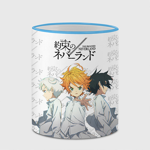 Кружка цветная Персонажи Обещанный Неверленд / 3D-Небесно-голубой кант – фото 2