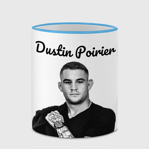 Кружка цветная Dustin Poirier / 3D-Небесно-голубой кант – фото 2