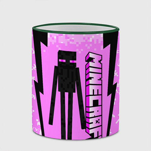 Кружка цветная Minecraft / 3D-Зеленый кант – фото 2