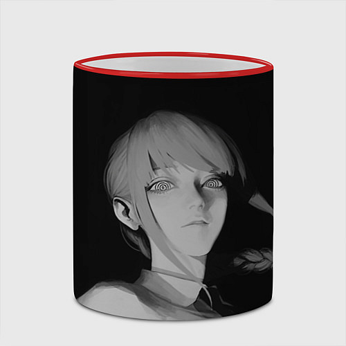 Кружка цветная Makima Chainsaw Man / 3D-Красный кант – фото 2