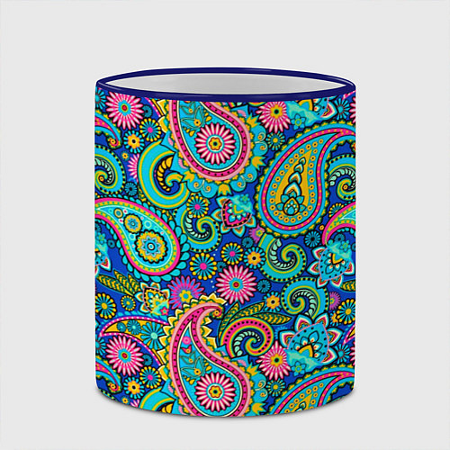 Кружка цветная Славянские Узоры / 3D-Синий кант – фото 2