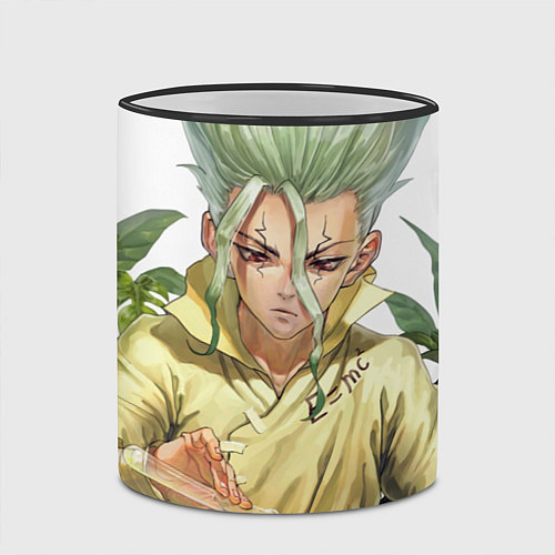 Кружка цветная Доктор Стоун / 3D-Черный кант – фото 2