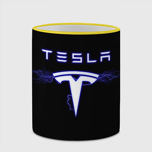 Кружка цветная TESLA / 3D-Желтый кант – фото 2