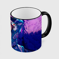 Кружка 3D Танджиро камадо Клинок Демонов, цвет: 3D-черный кант