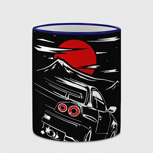 Кружка цветная Skyline R 34 R34 скайлайн / 3D-Синий кант – фото 2