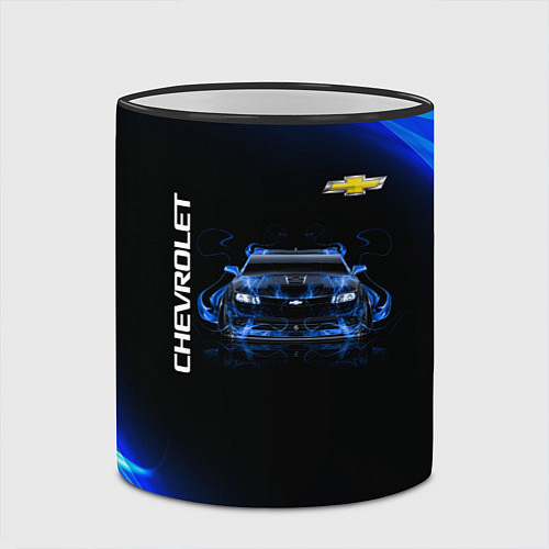 Кружка цветная Chevrolet / 3D-Черный кант – фото 2