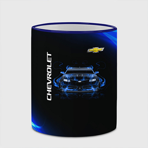 Кружка цветная Chevrolet / 3D-Синий кант – фото 2