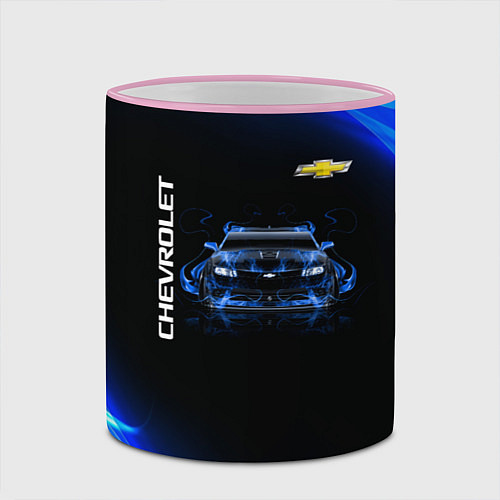 Кружка цветная Chevrolet / 3D-Розовый кант – фото 2