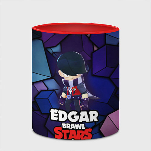 Кружка цветная BRAWL STARS EDGAR / 3D-Белый + красный – фото 2