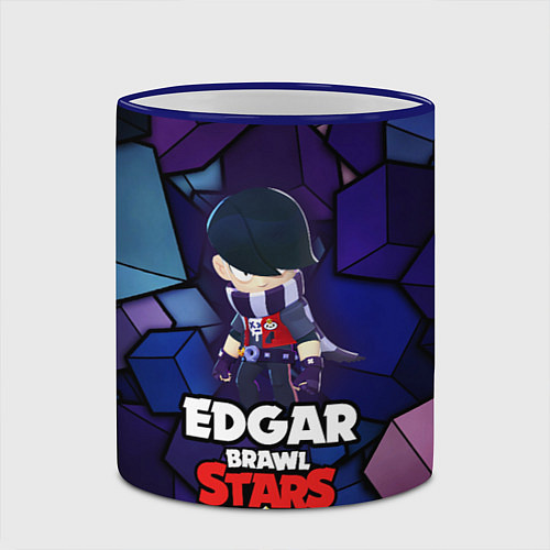 Кружка цветная BRAWL STARS EDGAR / 3D-Синий кант – фото 2