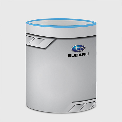 Кружка цветная SUBARU СУБАРУ / 3D-Небесно-голубой кант – фото 2
