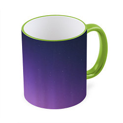 Кружка 3D Северное сияние фиолетовый, цвет: 3D-светло-зеленый кант