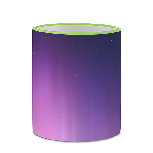 Кружка цветная Северное сияние фиолетовый / 3D-Светло-зеленый кант – фото 2