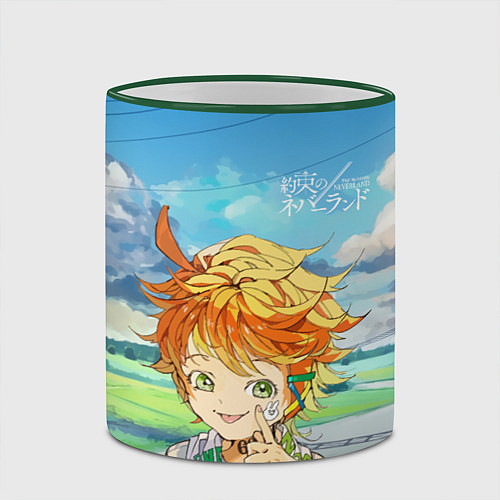 Кружка цветная Обещанный Неверленд Эмма / 3D-Зеленый кант – фото 2