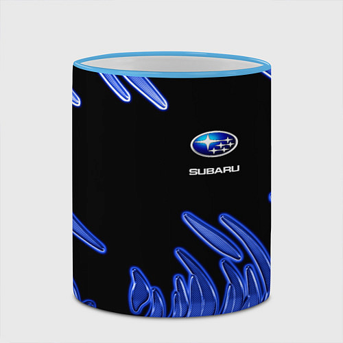 Кружка цветная Subaru / 3D-Небесно-голубой кант – фото 2