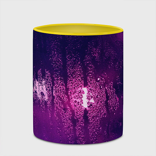 Кружка цветная Стекло дождь фиолетовый / 3D-Белый + желтый – фото 2