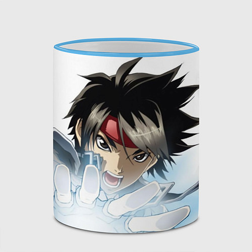 Кружка цветная Волшебник воин Орфен / 3D-Небесно-голубой кант – фото 2