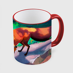 Кружка 3D Лисичка, цвет: 3D-красный кант