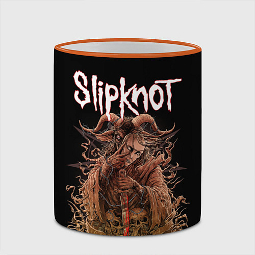 Кружка цветная SLIPKNOT / 3D-Оранжевый кант – фото 2
